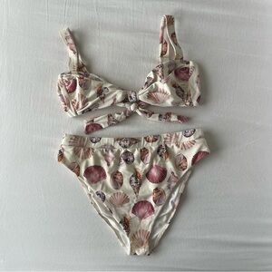 Show Me Your Mumu Aruba Top and Bali Bottom Bikini Set Size L/XL White Shells